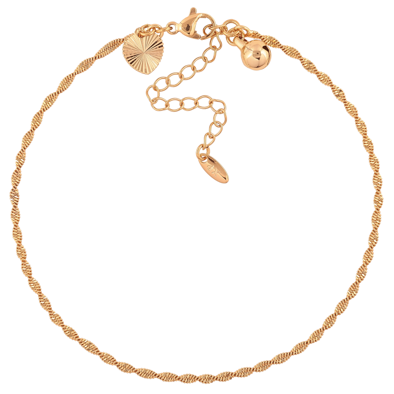 Браслет Xuping цвет Позолота 18K на ногу "Цепочка Супердиск" размер с доп.цепочкой 23-28см х 2мм фото №1