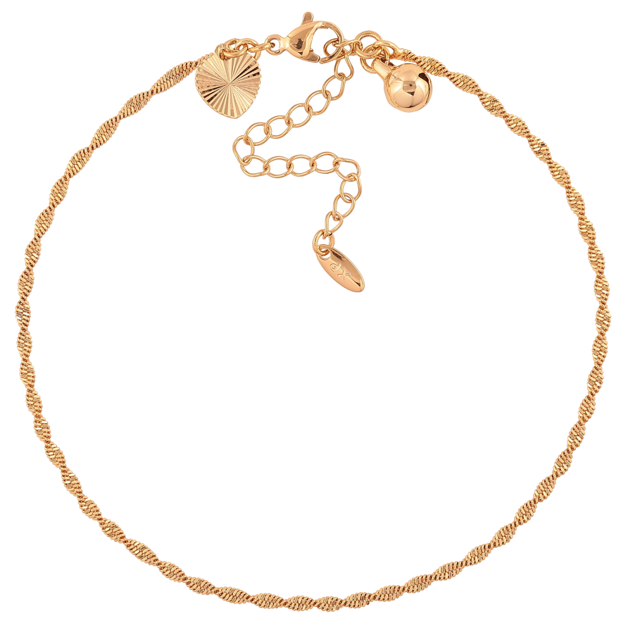 Браслет Xuping цвет Позолота 18K на ногу "Цепочка Супердиск" размер с доп.цепочкой 23-28см х 2мм фото №1