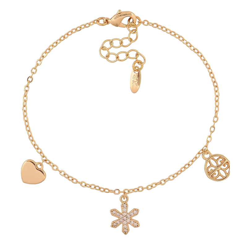 Браслет Xuping колір Позолота 14K "Ланцюжок з підвісками" розмір з дод. ланцюжком 17.5-20.5см х 1.5мм фото №1