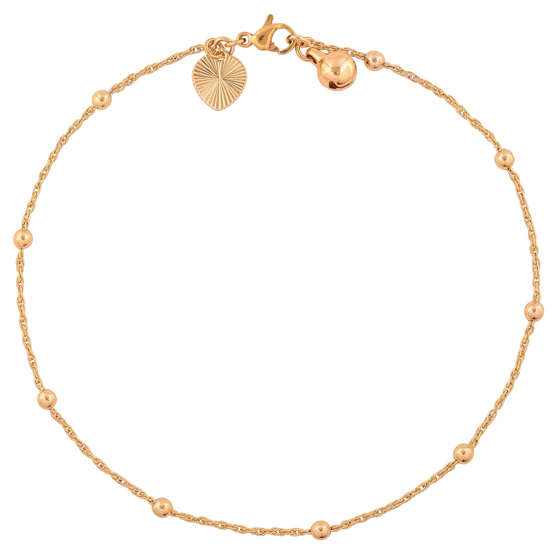 Браслет Xuping цвет Позолота 18K на ногу "Цепочка Кордовая с бусинами" размер 25.5см х 1.5-3мм фото №1 Браслет Xuping цвет Позолота 18K на ногу "Цепочка Кордовая с бусинами" размер 25.5см х 1.5-3мм фото №1