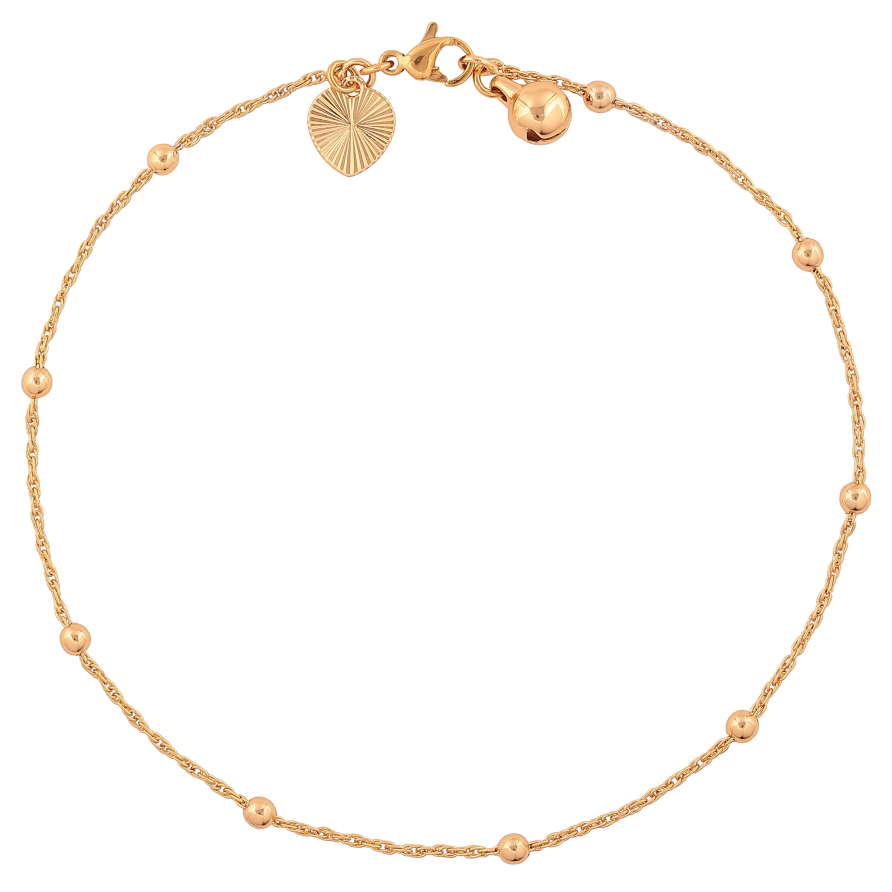 Браслет Xuping цвет Позолота 18K на ногу "Цепочка Кордовая с бусинами" размер 25.5см х 1.5-3мм фото №1 Браслет Xuping цвет Позолота 18K на ногу "Цепочка Кордовая с бусинами" размер 25.5см х 1.5-3мм фото №1