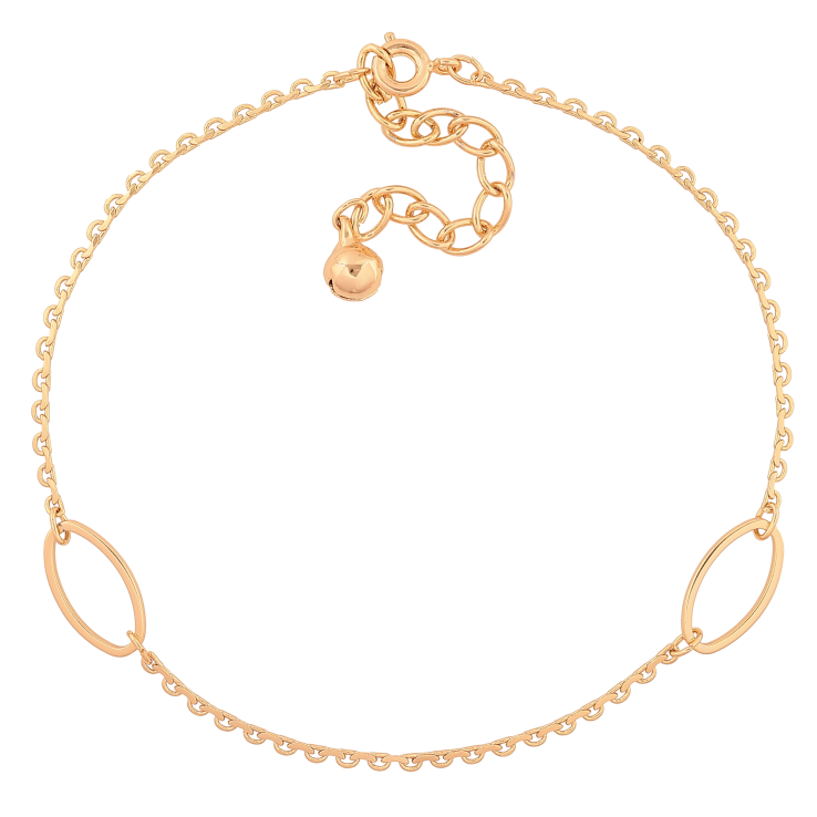 Браслет Xuping колір Позолота 18K на ногу "Ланцюжок з вставками" розмір з дод. ланцюжком 23-28см х 2-8мм фото №14