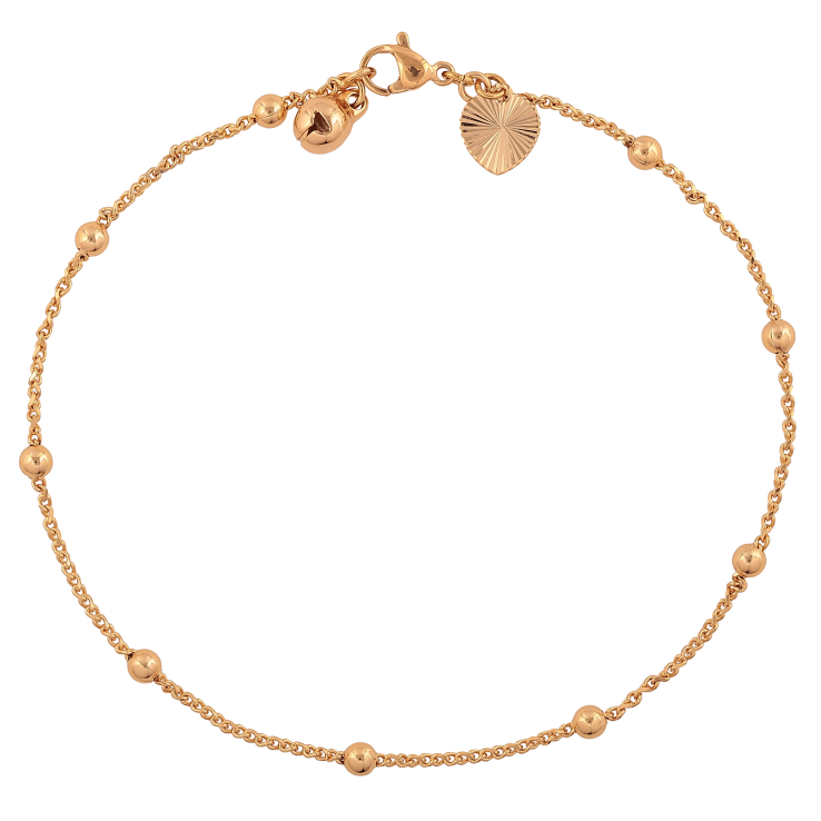 Браслет Xuping цвет Позолота 18K на ногу "Цепочка с бусинами" размер 2см х 1.5-3.5мм фото №5