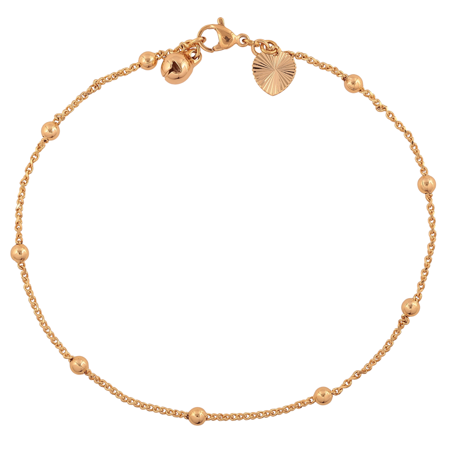 Браслет Xuping цвет Позолота 18K на ногу "Цепочка с бусинами" размер 2см х 1.5-3.5мм фото №1 Браслет Xuping цвет Позолота 18K на ногу "Цепочка с бусинами" размер 2см х 1.5-3.5мм фото №1