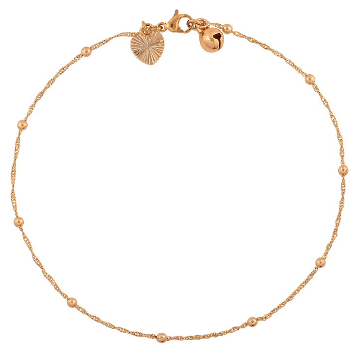 Браслет Xuping цвет Позолота 18K на ногу "Цепочка с бусинами" размер 26см х 1.5-2.5мм фото №2