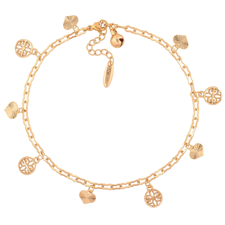 Браслет Xuping цвет Позолота 18K на ногу "Цепочка с подвесками" размер с доп.цепочкой 23-26см х 3мм фото №13