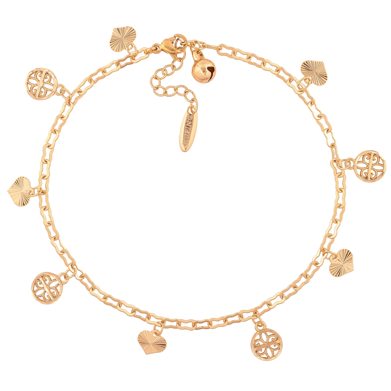 Браслет Xuping цвет Позолота 18K на ногу "Цепочка с подвесками" размер с доп.цепочкой 23-26см х 3мм фото №1 Браслет Xuping цвет Позолота 18K на ногу "Цепочка с подвесками" размер с доп.цепочкой 23-26см х 3мм фото №1