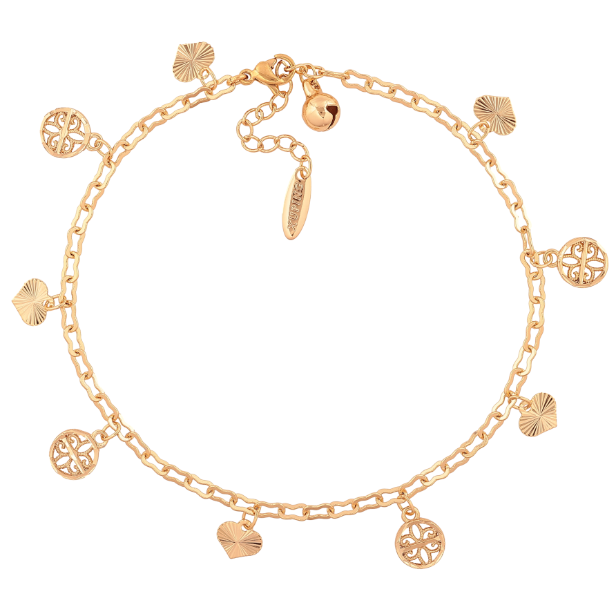 Браслет Xuping цвет Позолота 18K на ногу "Цепочка с подвесками" размер с доп.цепочкой 23-26см х 3мм фото №1 Браслет Xuping цвет Позолота 18K на ногу "Цепочка с подвесками" размер с доп.цепочкой 23-26см х 3мм фото №1