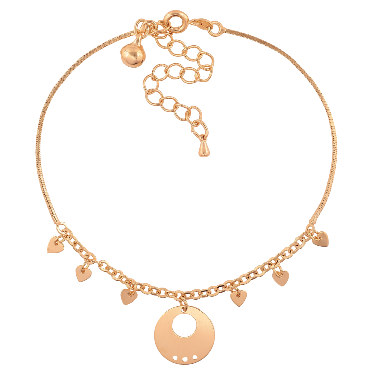 Браслет Xuping цвет Позолота 18K на ногу "Цепочка с подвесками" размер с доп.цепочкой 22-28см х 1-3мм фото №22