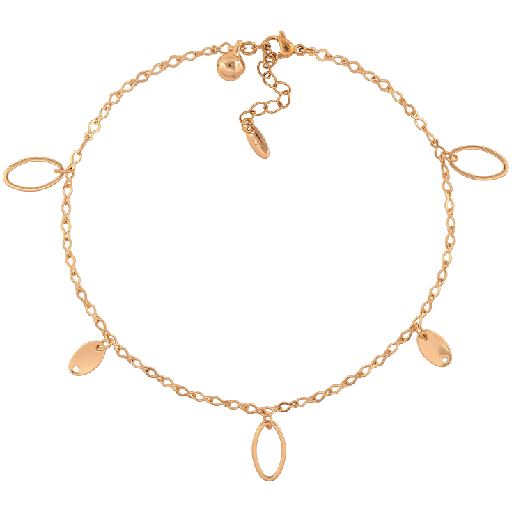 Браслет Xuping цвет Позолота 18K на ногу "Цепочка с подвесками" размер с доп.цепочкой 25-28см х 3мм фото №24