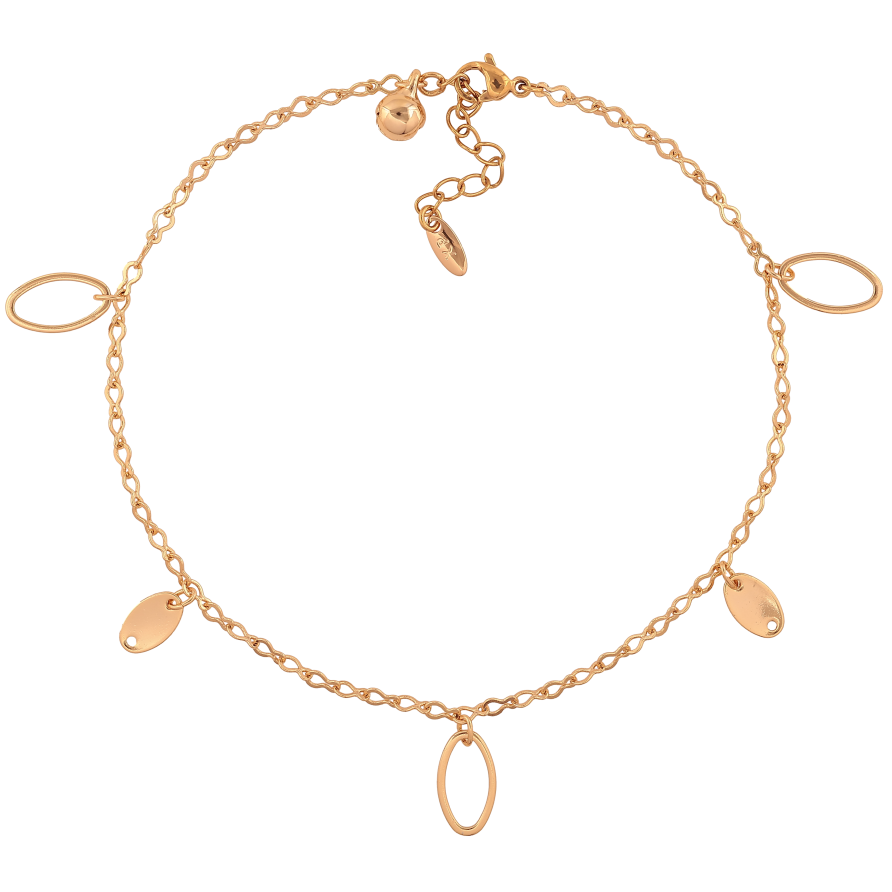 Браслет Xuping цвет Позолота 18K на ногу "Цепочка с подвесками" размер с доп.цепочкой 25-28см х 3мм фото №1