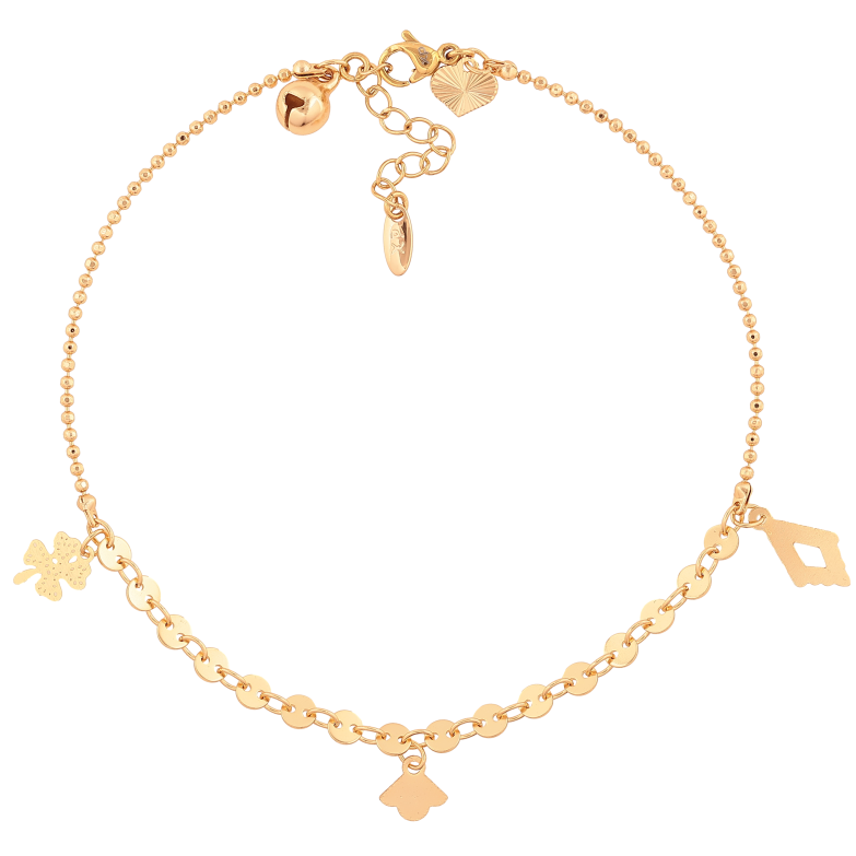 Браслет Xuping цвет Позолота 18K на ногу "Цепочка с подвесками" размер с доп.цепочкой 24-27см х 1.5-4мм фото №2 Браслет Xuping цвет Позолота 18K на ногу "Цепочка с подвесками" размер с доп.цепочкой 24-27см х 1.5-4мм фото №2