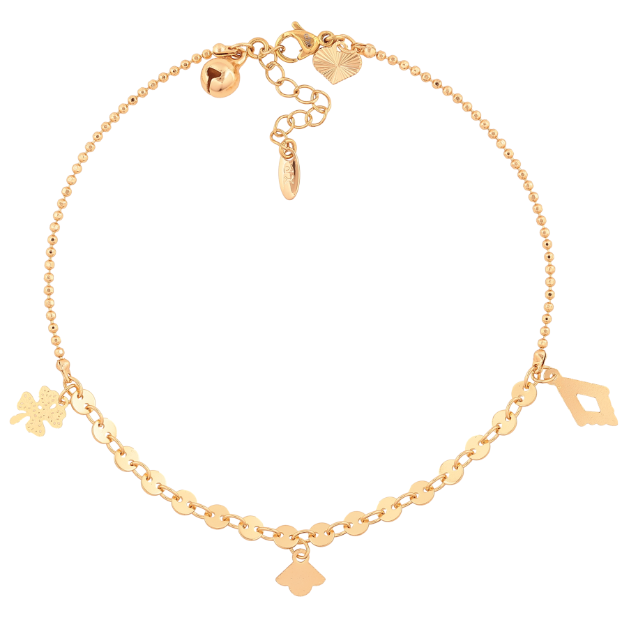 Браслет Xuping цвет Позолота 18K на ногу "Цепочка с подвесками" размер с доп.цепочкой 24-27см х 1.5-4мм фото №1 Браслет Xuping цвет Позолота 18K на ногу "Цепочка с подвесками" размер с доп.цепочкой 24-27см х 1.5-4мм фото №1