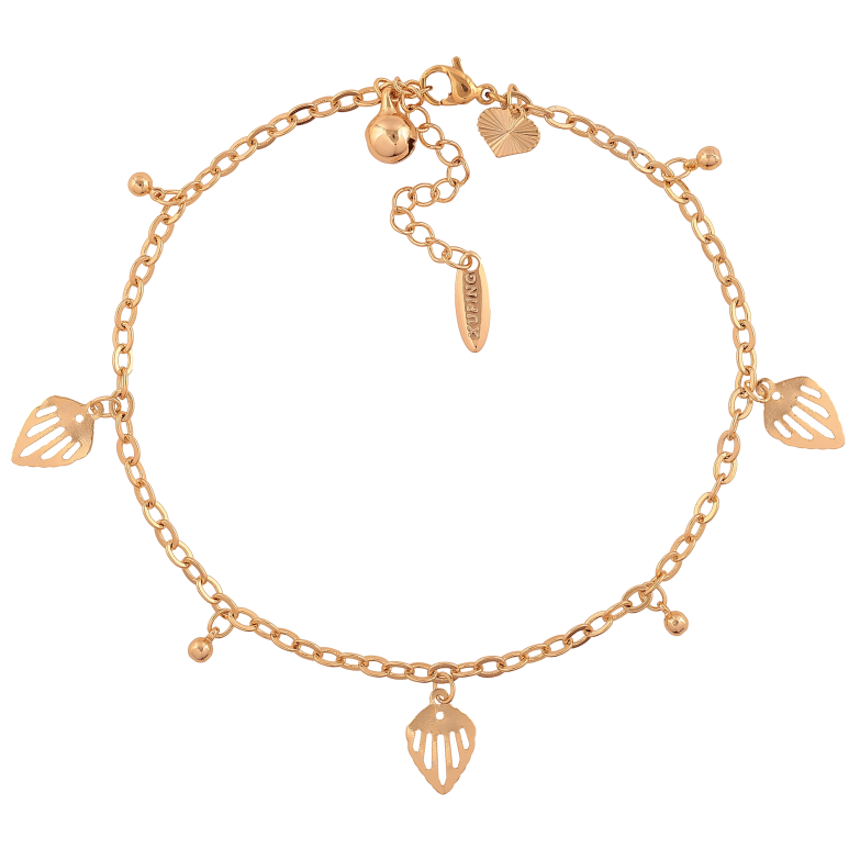 Браслет Xuping цвет Позолота 18K на ногу "Цепочка с подвесками" размер с доп.цепочкой 22.5-26.5см х 3мм фото №2