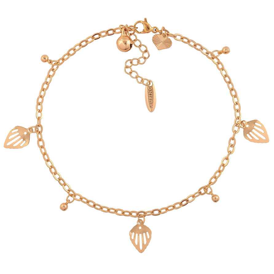 Браслет Xuping колір Позолота 18K на ногу "Ланцюжок з підвісками" розмір з доп.ланцюжком 22.5-26.5см х 3мм фото №1