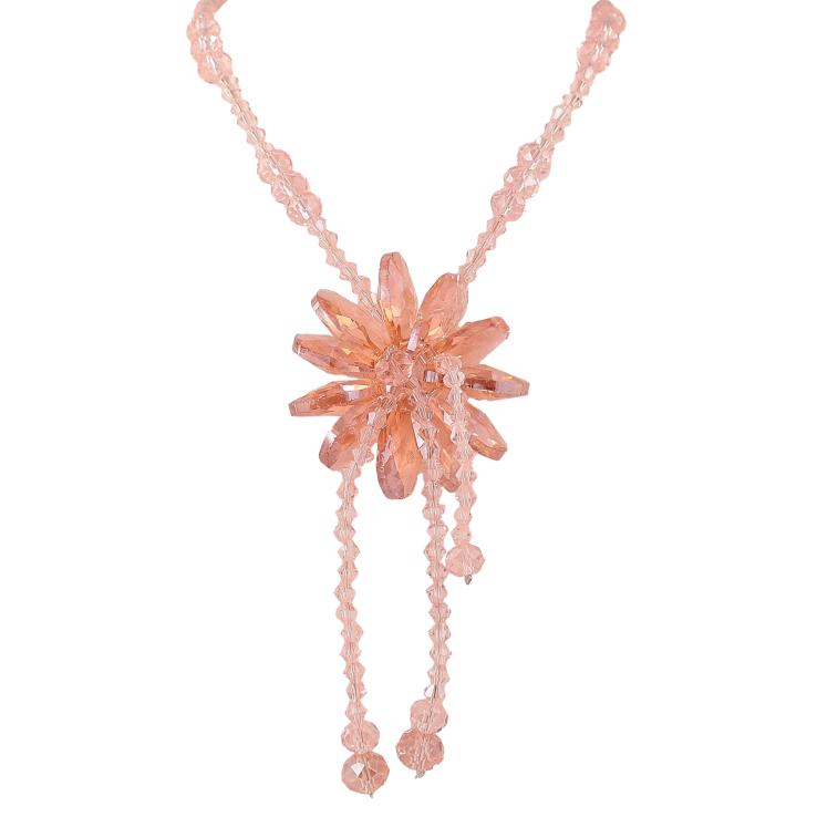 Бусы "Цветок из розовых бусин"  длина 76см х 4-8мм фото №19