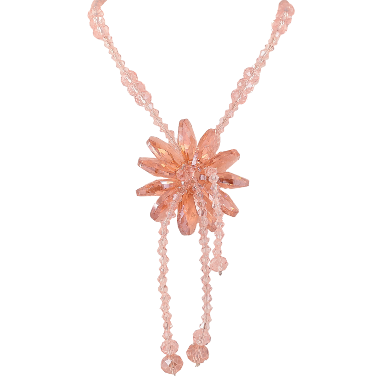 Бусы "Цветок из розовых бусин" длина 76см х 4-8мм фото №1 Бусы "Цветок из розовых бусин" длина 76см х 4-8мм фото №1