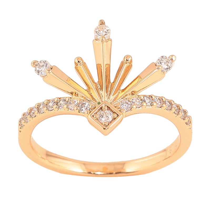 Каблучка Xuping колір Позолота 18K "Візерунок з кристалами" фото №1