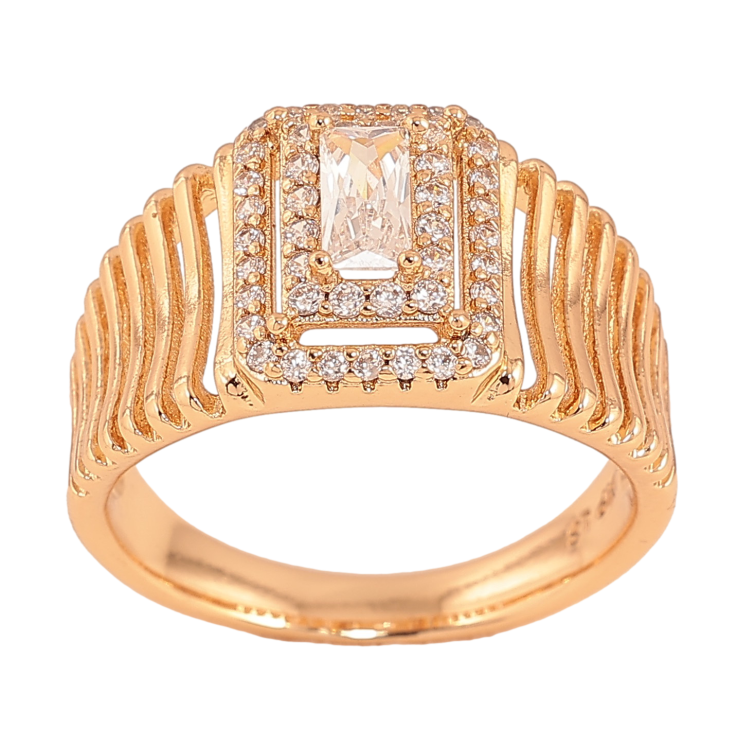 Перстень Xuping цвет Позолота 18K "Узор с  кристаллами"  фото №5