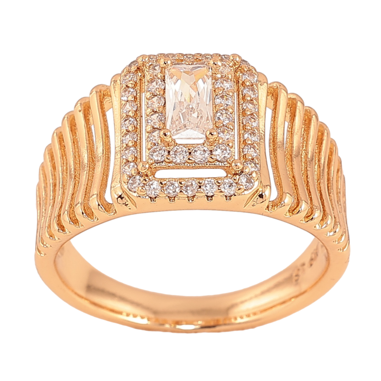 Перстень Xuping колір Позолота 18K "Візерунок з кристалами" фото №1