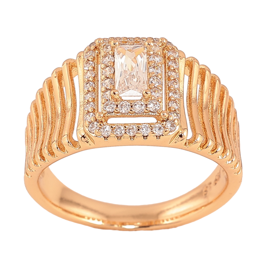 Перстень Xuping колір Позолота 18K "Візерунок з кристалами" фото №1