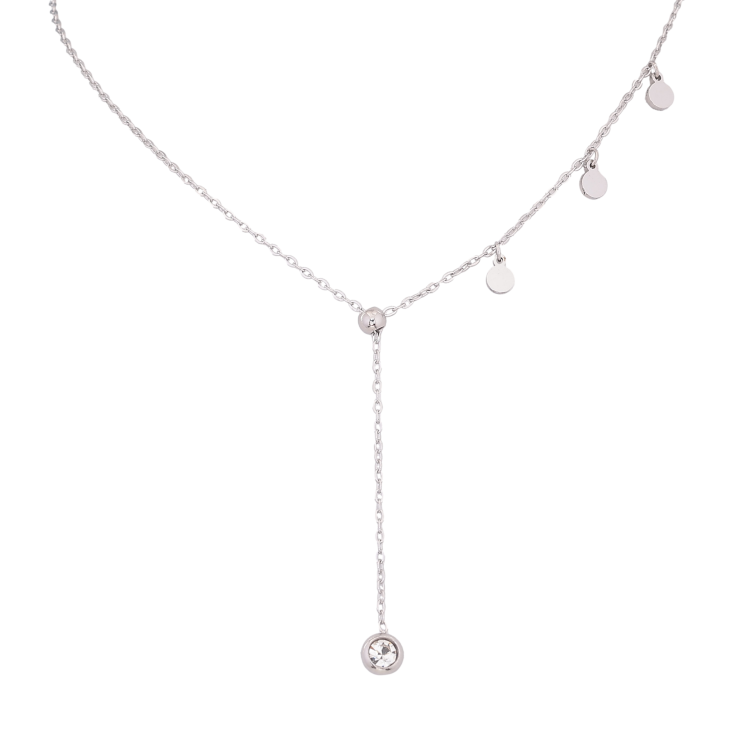 Кольє Xuping ТТМ Stainless Steel колір Родій "Кристальна підвіска" довжина 45-50см х 1мм фото №18 Кольє Xuping ТТМ Stainless Steel колір Родій "Кристальна підвіска" довжина 45-50см х 1мм фото №18