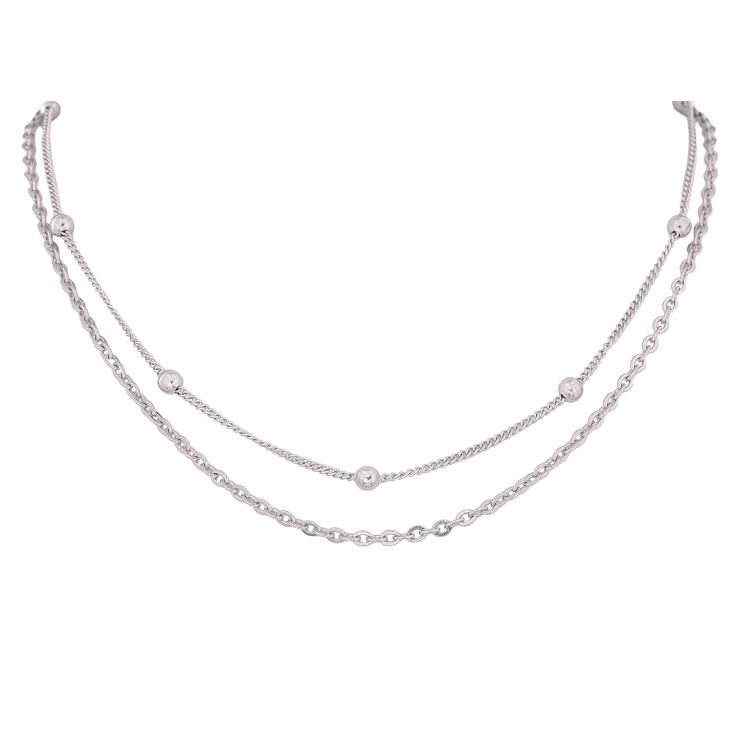 Колье Xuping ТТМ Stainless Steel цвет Родий "Две цепочки" длина 41-46см х 1.5-4мм фото №24 Колье Xuping ТТМ Stainless Steel цвет Родий "Две цепочки" длина 41-46см х 1.5-4мм фото №24