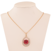 Кулон Xuping цвет 18K с кр-ми Swarovski на цепочке "Куб Siam с инкрустацией кристаллами" дл. 41-46см х 2мм фото №2