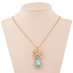 Кулон Xuping цвет 18K с кр-ми Swarovski на цепочке "Бант с кристаллом Light Turquoisel" дл. 41-46см х 2мм фото №2 Кулон Xuping цвет 18K с кр-ми Swarovski на цепочке "Бант с кристаллом Light Turquoisel" дл. 41-46см х 2мм фото №2