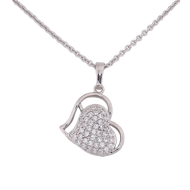 Кулон на ланцюжку Xuping M&L Колір Родій Серце з інкрустацією цирконієм довжина 39см х 2мм фото №25 Кулон на ланцюжку Xuping M&L Колір Родій Серце з інкрустацією цирконієм довжина 39см х 2мм фото №25