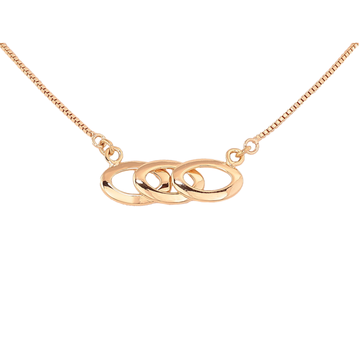 Кулон на цепочке Xuping M&L цвет 18К "Три колечка" размер 37-42см х 1мм фото №2 Кулон на цепочке Xuping M&L цвет 18К "Три колечка" размер 37-42см х 1мм фото №2