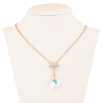 Кулон на ланцюжку Xuping колір 18K з кр-ми Swarovski "Листочок з кристальним кубиком Shimmer" довжина 40-45см х 1.5мм фото №2