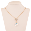 Кулон на ланцюжку Xuping колір 18K з кр-ми Swarovski "Листочок з кристальним кубиком Shimmer" довжина 40-45см х 1.5мм фото №3
