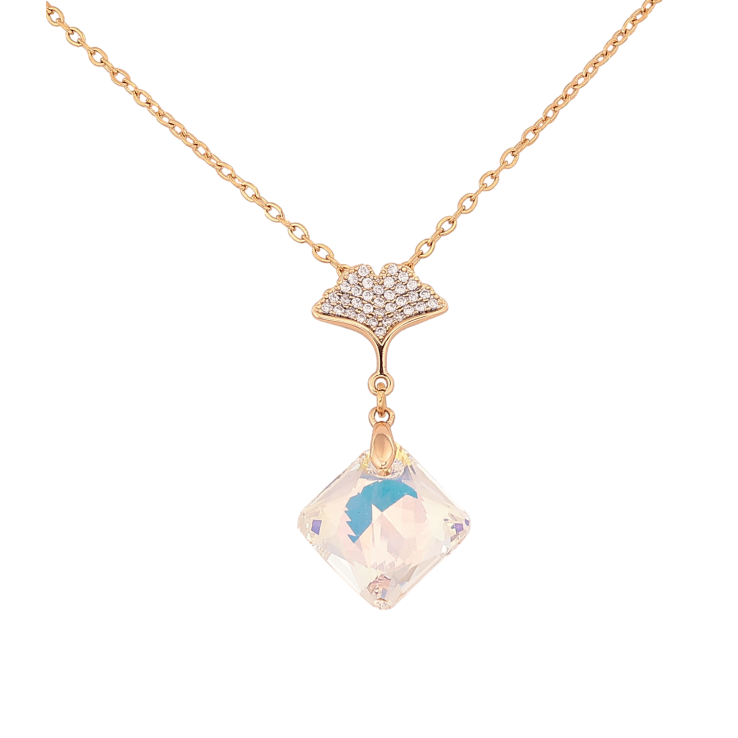 Кулон на ланцюжку Xuping колір 18K з кр-ми Swarovski "Листочок з кристальним кубиком Shimmer" довжина 40-45см х 1.5мм фото №25 Кулон на ланцюжку Xuping колір 18K з кр-ми Swarovski "Листочок з кристальним кубиком Shimmer" довжина 40-45см х 1.5мм фото №25
