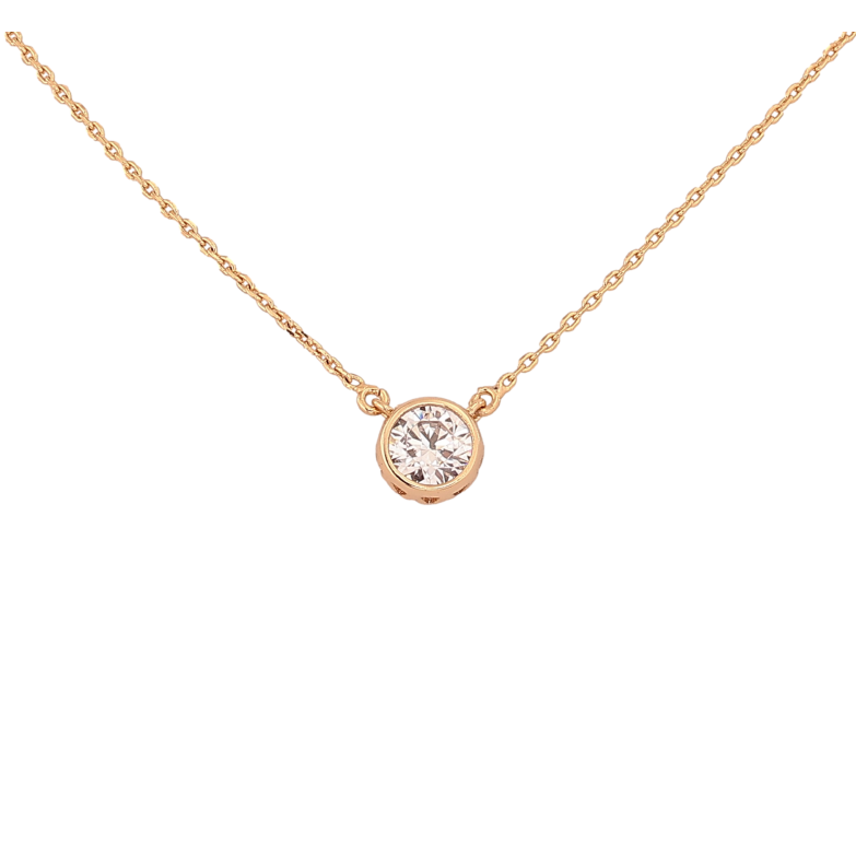 Кулон на цепочке Xuping цвет Позолота 18К "Кристалл, ø 7мм" длина 46-51см х 1мм фото №1