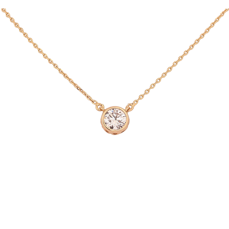 Кулон на цепочке Xuping цвет Позолота 18К "Кристалл, ø 7мм" длина 46-51см х 1мм фото №1