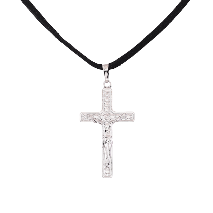 Кулон на шнуре Xuping цвет Родий "Крест с Распятием" размер 46-50см х 3мм фото №24
