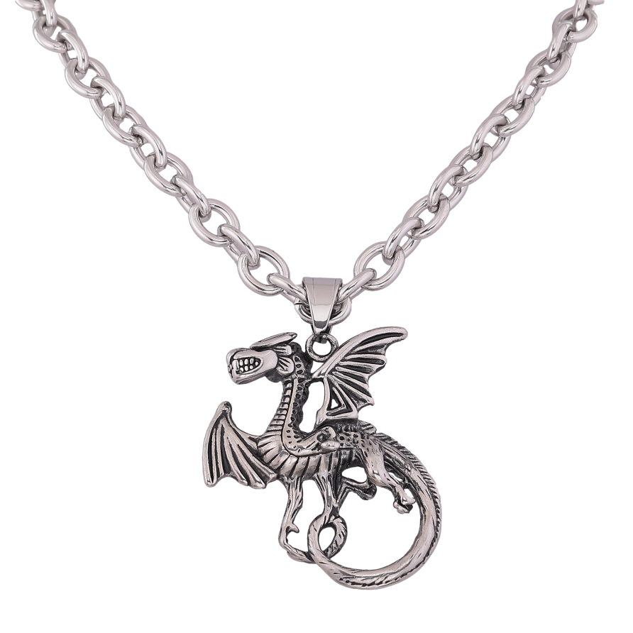 Кулон на цепочке Xuping цвет Родий "Дракон" размер 56см х 8мм фото №1