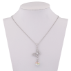 Кулон на ланцюжку Xuping колір Родій з кр-ми Swarovski "Метелик з кристальним кубиком Shimmer" довжина 44-49см х 1мм фото №2