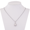 Кулон на ланцюжку Xuping колір Родій з кр-ми Swarovski "Кристал AB в обрамленні" довжина 41-46см х 1.5мм фото №2