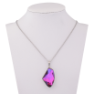 Кулон на ланцюжку Xuping колір Родій з кр-ми Swarovski "Кристал Fuchsia, 17х28мм" довжина 41-46см х 1.5мм фото №2