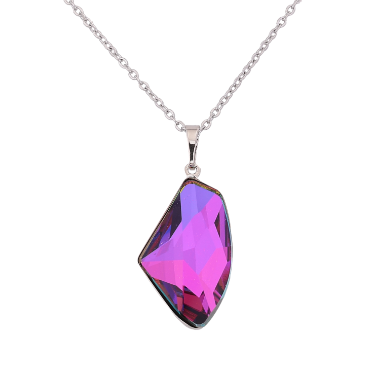 Кулон на ланцюжку Xuping колір Родій з кр-ми Swarovski "Кристал Fuchsia, 17х28мм" довжина 41-46см х 1.5мм фото №11 Кулон на ланцюжку Xuping колір Родій з кр-ми Swarovski "Кристал Fuchsia, 17х28мм" довжина 41-46см х 1.5мм фото №11