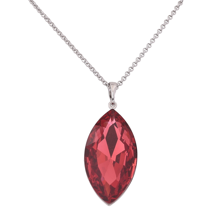 Кулон на ланцюжку Xuping колір Родій з кр-ми Swarovski "Кристал Siam, 17х32мм" довжина 40-45см х 1.5мм фото №15 Кулон на ланцюжку Xuping колір Родій з кр-ми Swarovski "Кристал Siam, 17х32мм" довжина 40-45см х 1.5мм фото №15