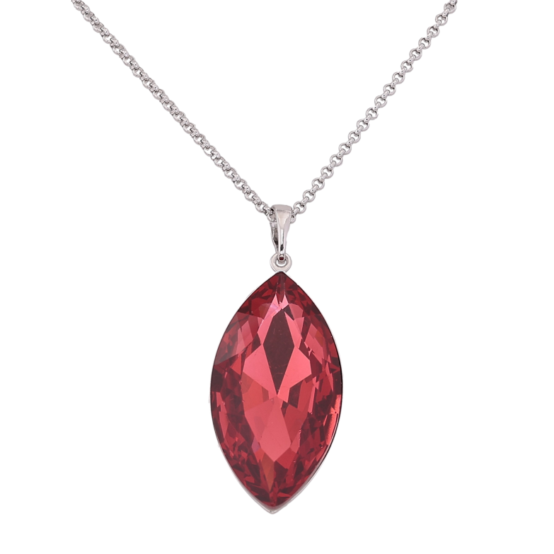 Кулон на ланцюжку Xuping колір Родій з кр-ми Swarovski "Кристал Siam, 17х32мм" довжина 40-45см х 1.5мм фото №3