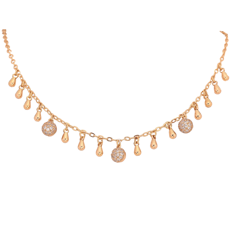 Кольє Xuping колір Позолота 18К "Кристальні підвіски" довжина 42-45см х 2мм фото №10 Кольє Xuping колір Позолота 18К "Кристальні підвіски" довжина 42-45см х 2мм фото №10