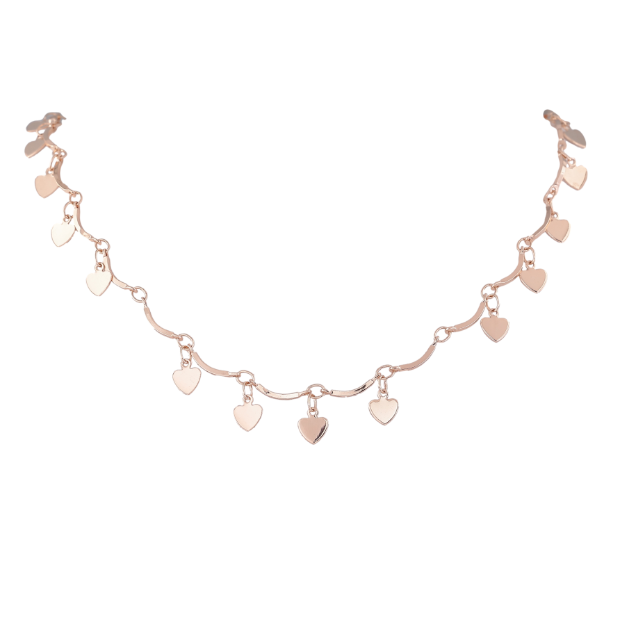 Кольє Fallon колір Позолота 18К "Сердечка" довжина 59см х 1.5мм фото №1 Кольє Fallon колір Позолота 18К "Сердечка" довжина 59см х 1.5мм фото №1