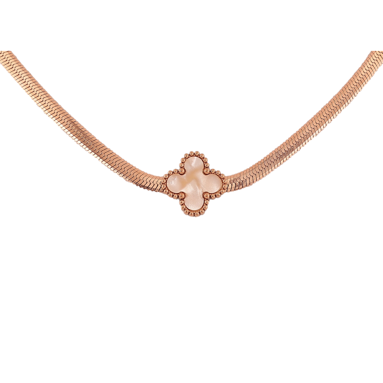 Подвеска на цепочке Нержавеющая сталь "Клевер с перламутровой вставкой" длина 42-46см х 3мм фото №3 Подвеска на цепочке Нержавеющая сталь "Клевер с перламутровой вставкой" длина 42-46см х 3мм фото №3