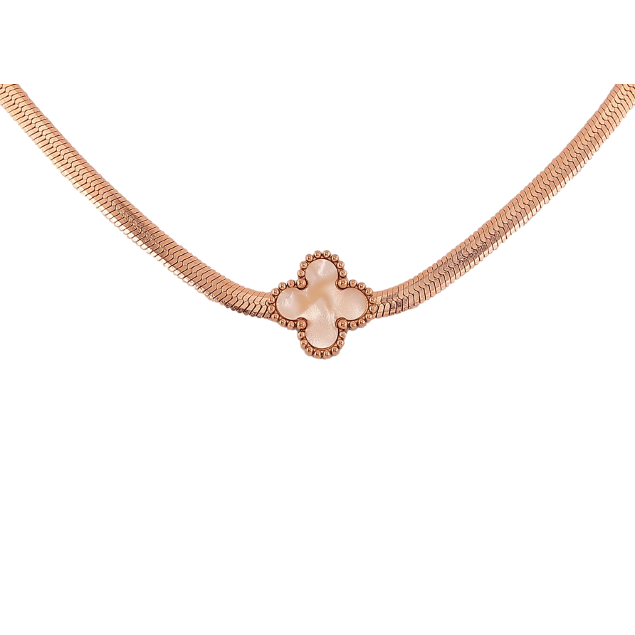 Підвіска на ланцюжку Нержавіюча сталь "Кевер з перламутровою вставкою" довжина 42-46см х 3мм фото №1