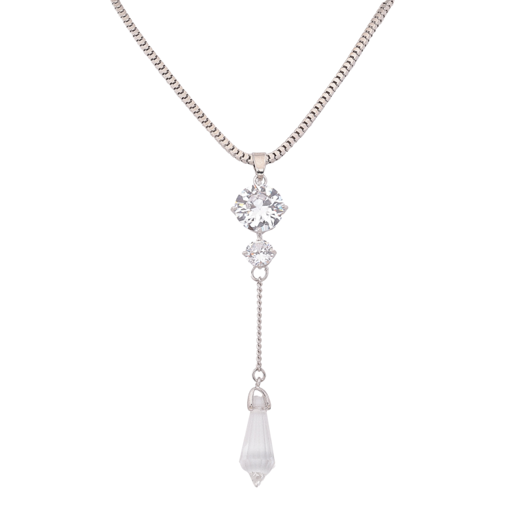 Подвеска на цепочке "Узор с кристаллами" длина 74-78см х 3мм фото №6