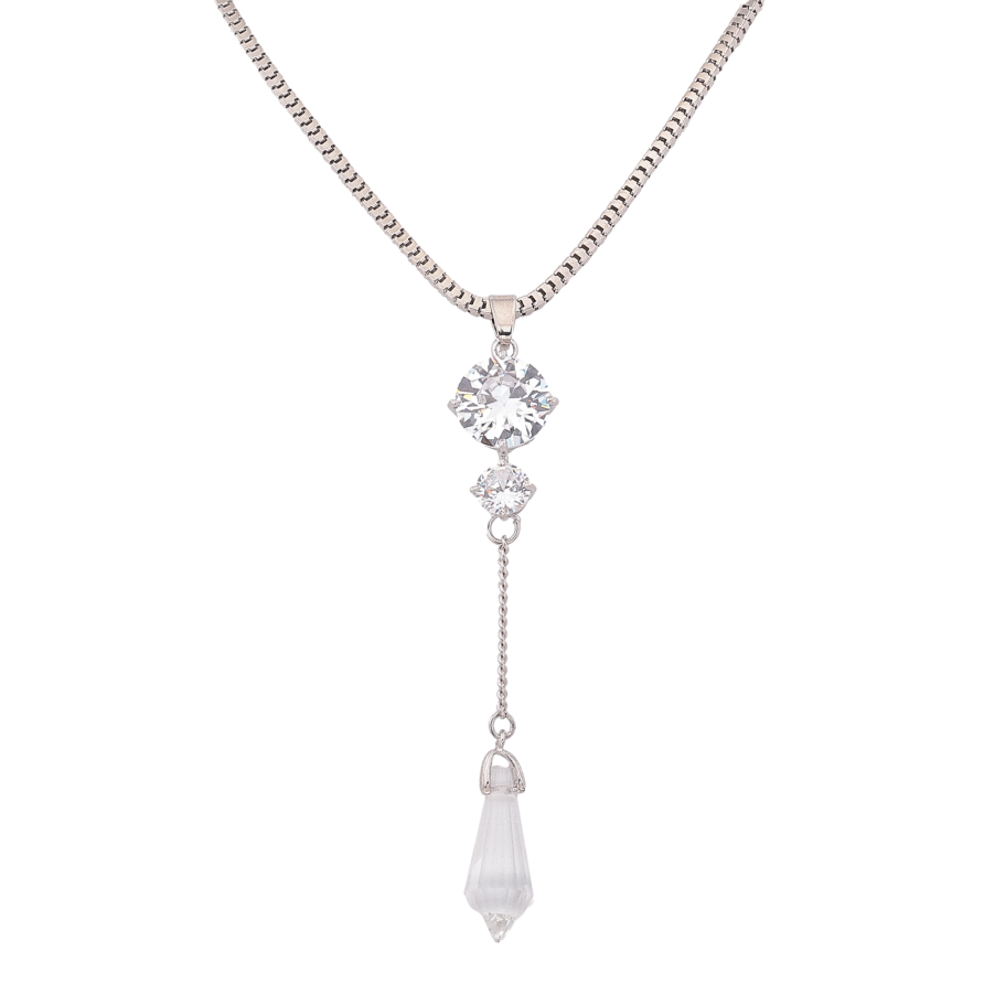 Подвеска на цепочке "Узор с кристаллами" длина 74-78см х 3мм фото №1